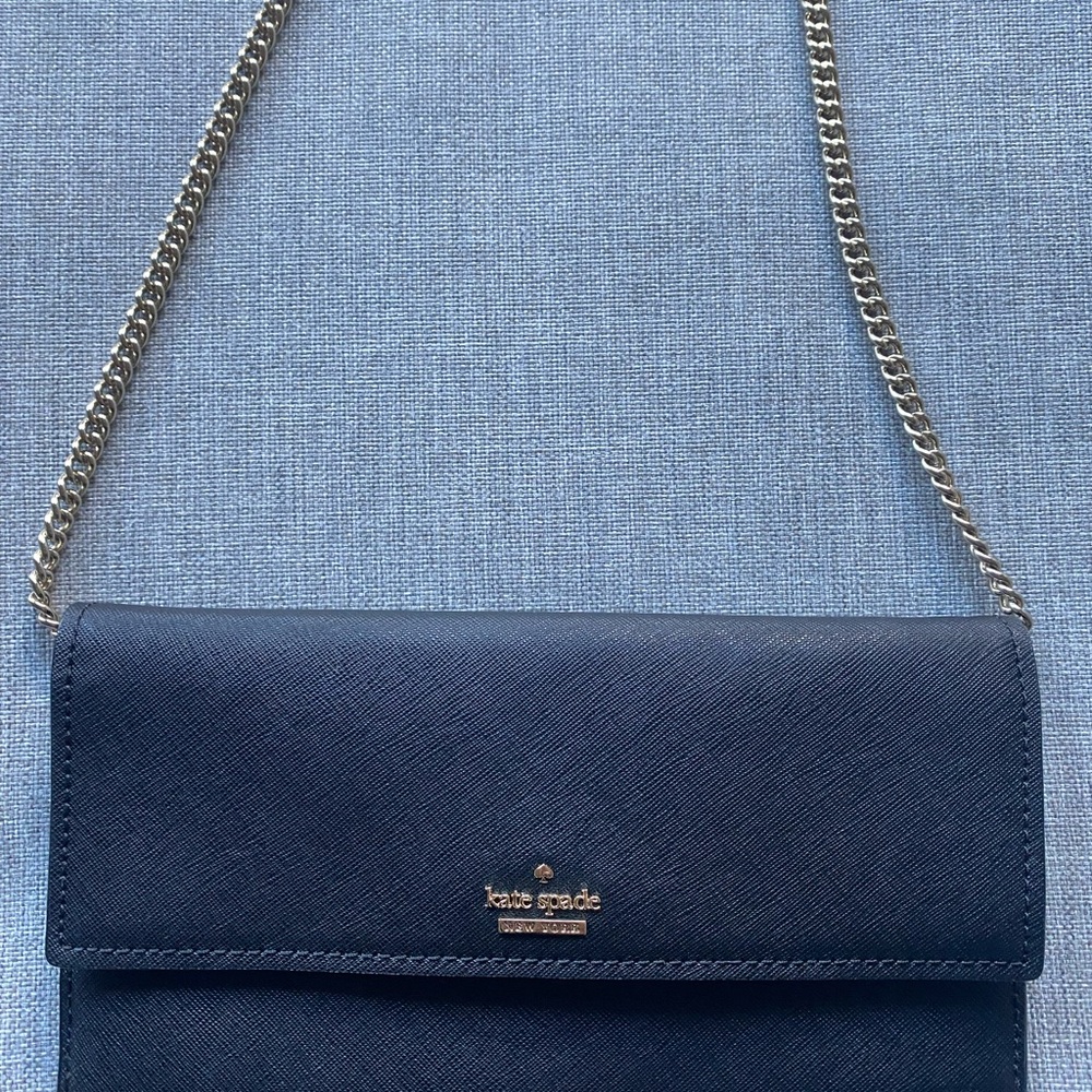 Kate Spade black Crossbody Bag with detachable Gold Chain
